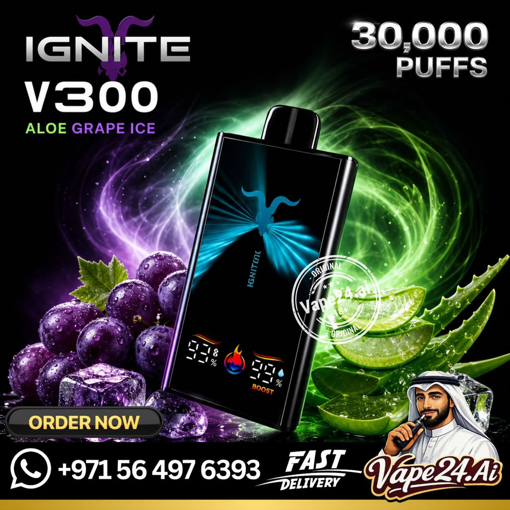 IGNITE V300 (30,000) Puffs Rechargeable Disposable Vape Aloe Grape Ice