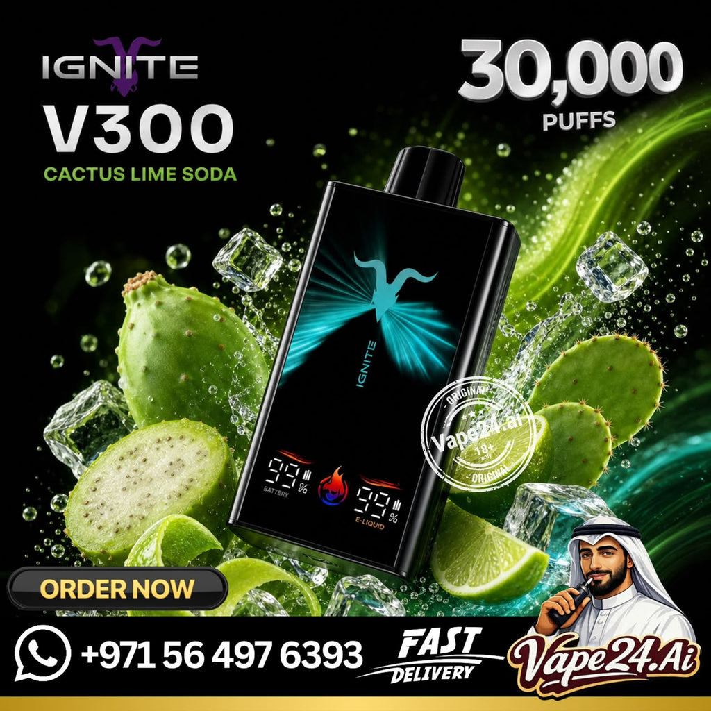 IGNITE V300 (30,000) Puffs Rechargeable Disposable Vape Cactus lime soda