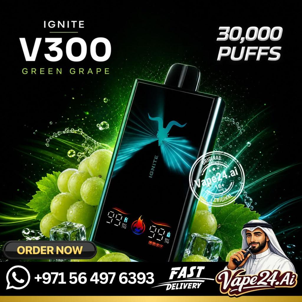 IGNITE V300 (30,000) Puffs Rechargeable Disposable Vape Green Grape