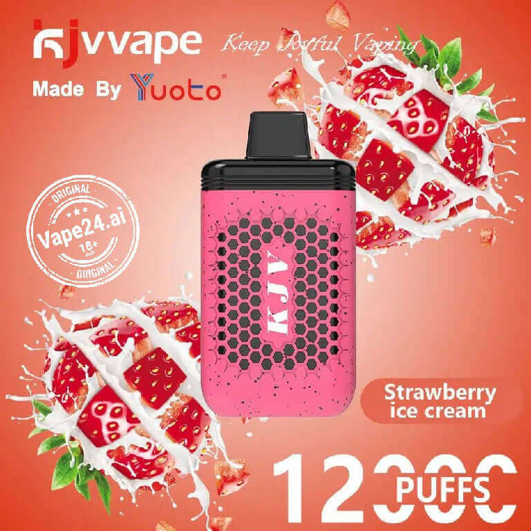 Yuoto KJV 12000 Puffs Disposable Vape - 12,000 Puffs, 650mAhFLAVORS ::: Strawberry Ice Cream