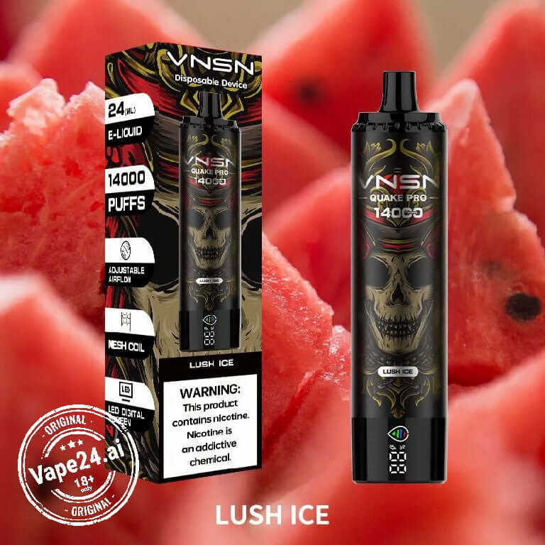 VNSN Quake Pro 14000 Puffs Rechargeable Vape – 12 Flavors FLAVOR ::: Lush Ice