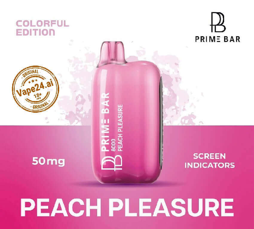 Prime Bar 8000 Puffs Vape - Dubai's Best 50mg DisposableFLAVOR ::: Peach Pleasure