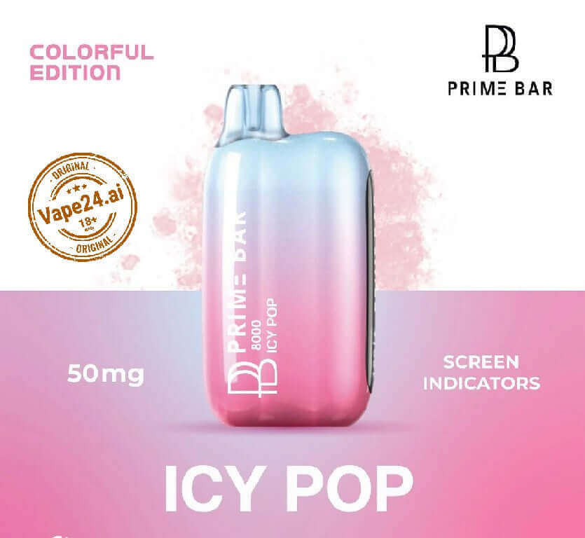 Prime Bar 8000 Puffs Vape - Dubai's Best 50mg DisposableFLAVOR ::: Icy Pop