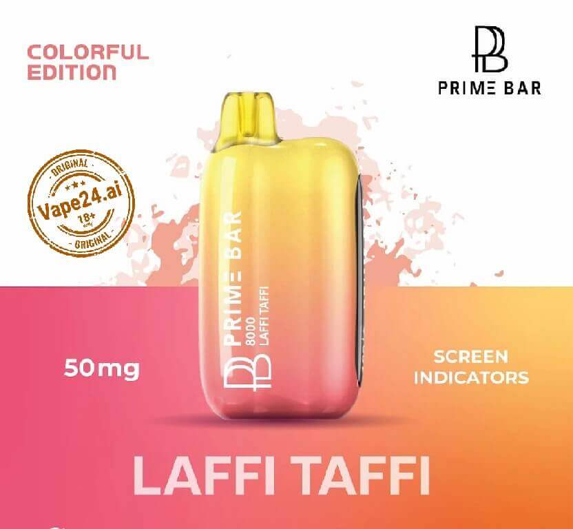 Prime Bar 8000 Puffs Vape - Dubai's Best 50mg DisposableFLAVOR ::: Laffi Taffi