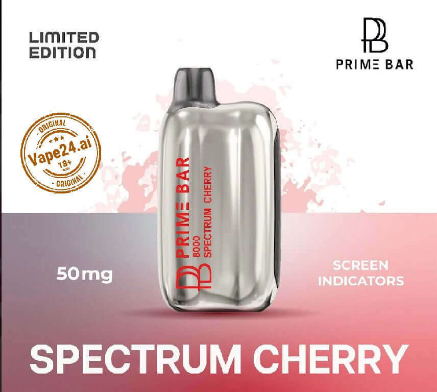 Prime Bar 8000 Puffs Vape - Dubai's Best 50mg DisposableFLAVOR ::: Spectrum Cherry