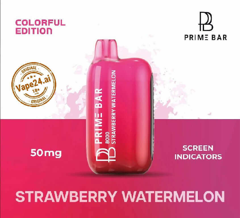 Prime Bar 8000 Puffs Vape - Dubai's Best 50mg DisposableFLAVOR ::: Starwberry Watermelon