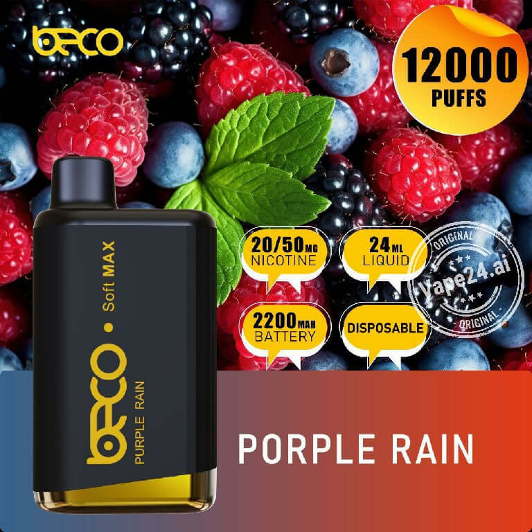 BECO Soft Max 12000 Puffs Disposable Vape 20mg – Dubai Flavors: Purple Rain