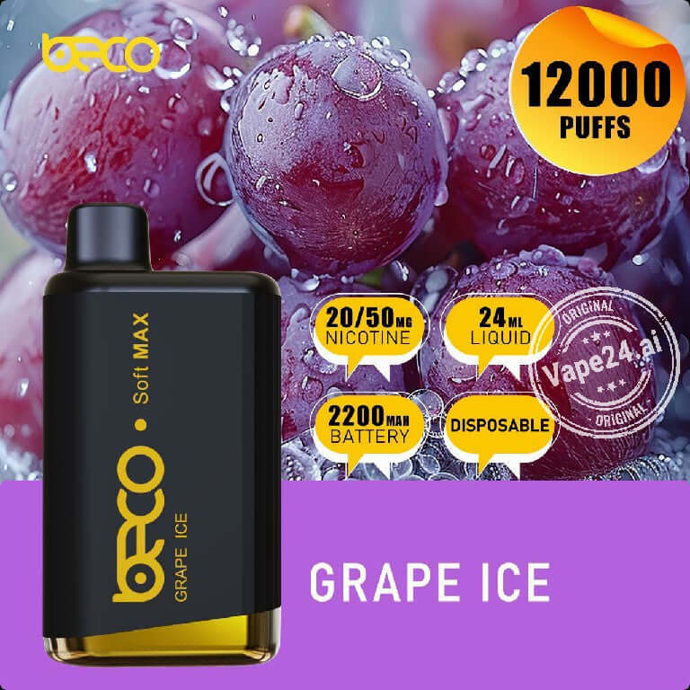 BECO Soft Max 12000 Puffs Disposable Vape 20mg – Dubai Flavors: Grape