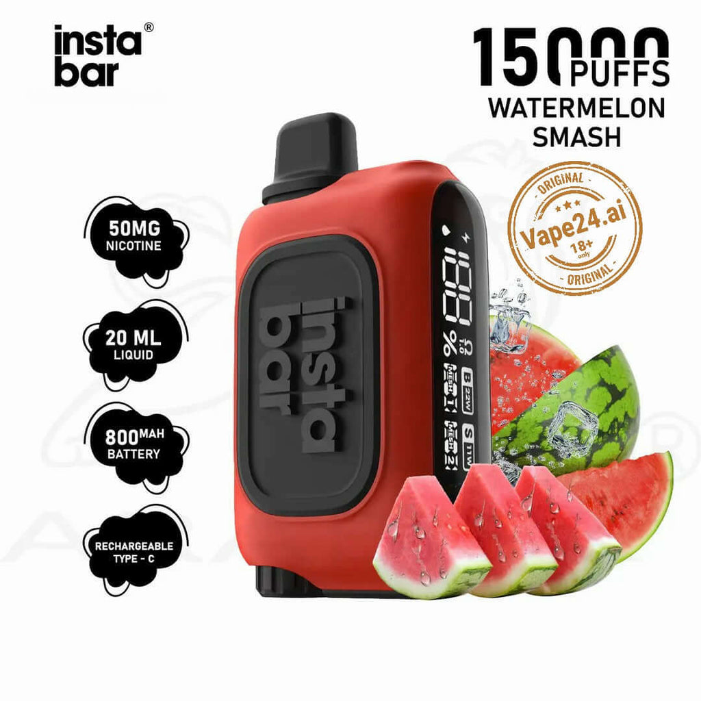 Instabar WT 15000 Puffs Vape with Boost Mode in UAE Flavors: Watermelon Smash