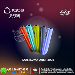 IQOS ILUMA ONE I 2025 with colorful models on a dark background