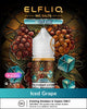 Elfliq Nic Salts Ice King Iced Grape flavor bottle with decorative background