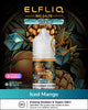 Elfliq Nic Salts Iced Mango vape juice bottle with decorative background