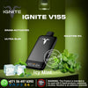 Ignite V155 vape disposavle showcases with icy mint flavor branding of vape24 logo