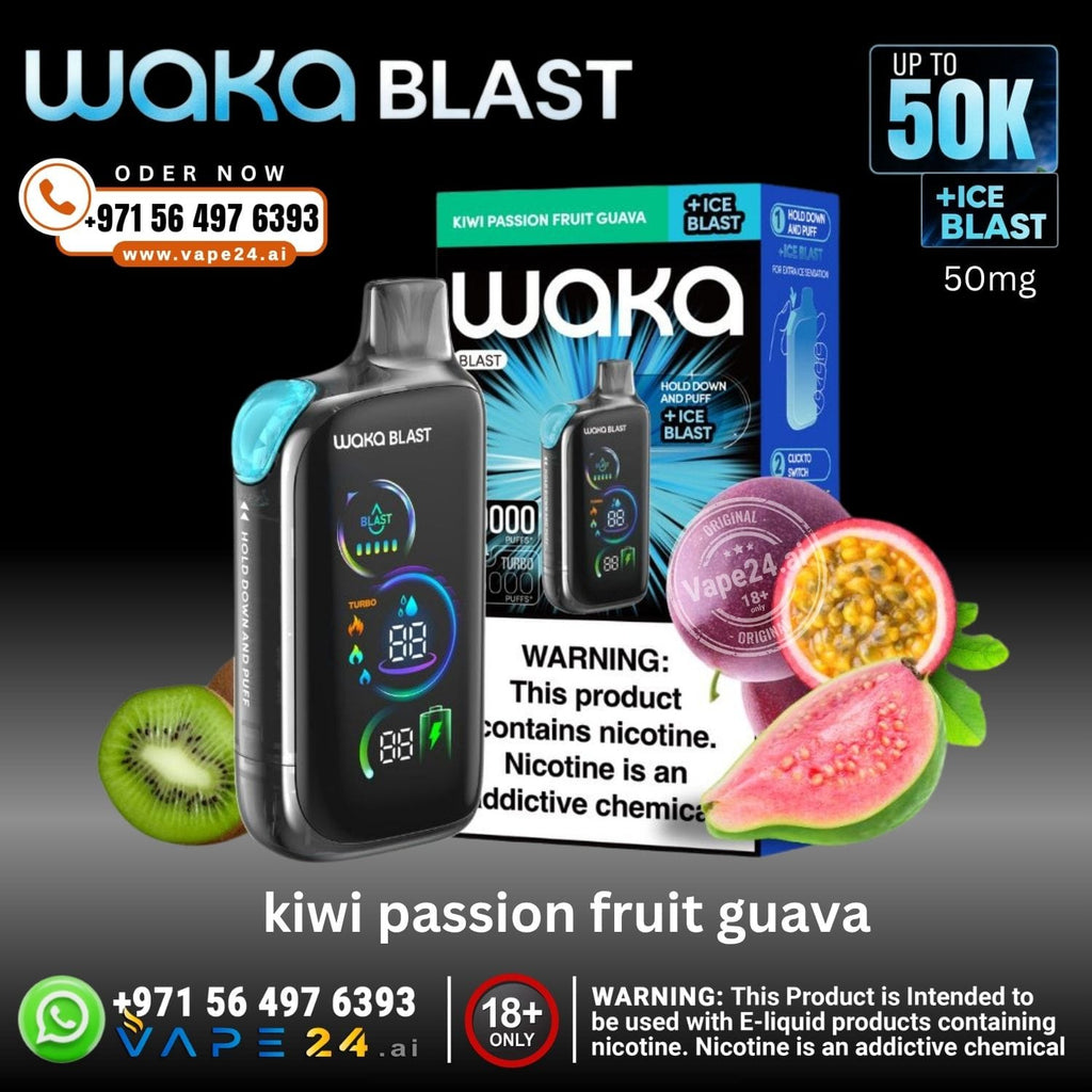 Waka Blast 50000 Puffs Disposable Vape – 50mg,Rechargeable – Dubai UAE