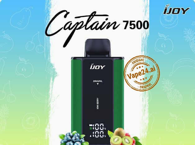 Ijoy Captain 7500 Puffs Vape – 20mg, Rechargeable, Best Flavors UAE Flavors: Kiwi Berry