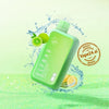 Green ELF BAR BC 10000 Puffs Disposable Vape with lime and lemon splash background by Vape24.ai
