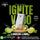 Advertisement for IGNITE Vape with lemon and lime slices on a black background