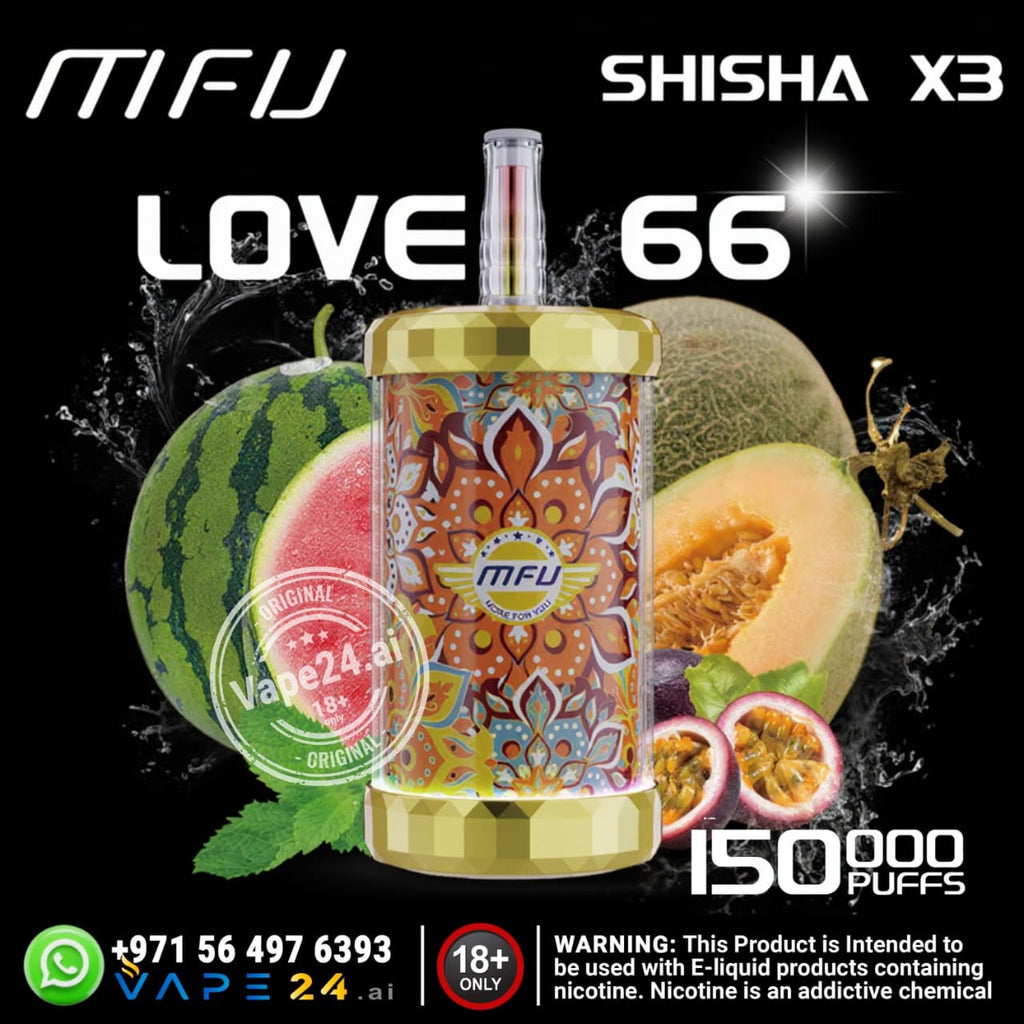 MFU SHISHA X3 – 150,000 Puffs Hookah-Style Disposable Vape Dubai