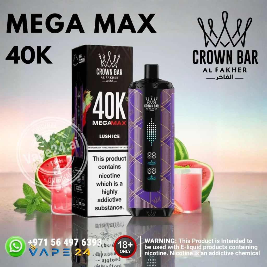 Al-Fakher-Crown-Bar-Mega-Max-40k-Puffs-Lush-Ice