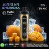 Air Bar e-shisha vape device with oranges and ice cubes on a dark background
