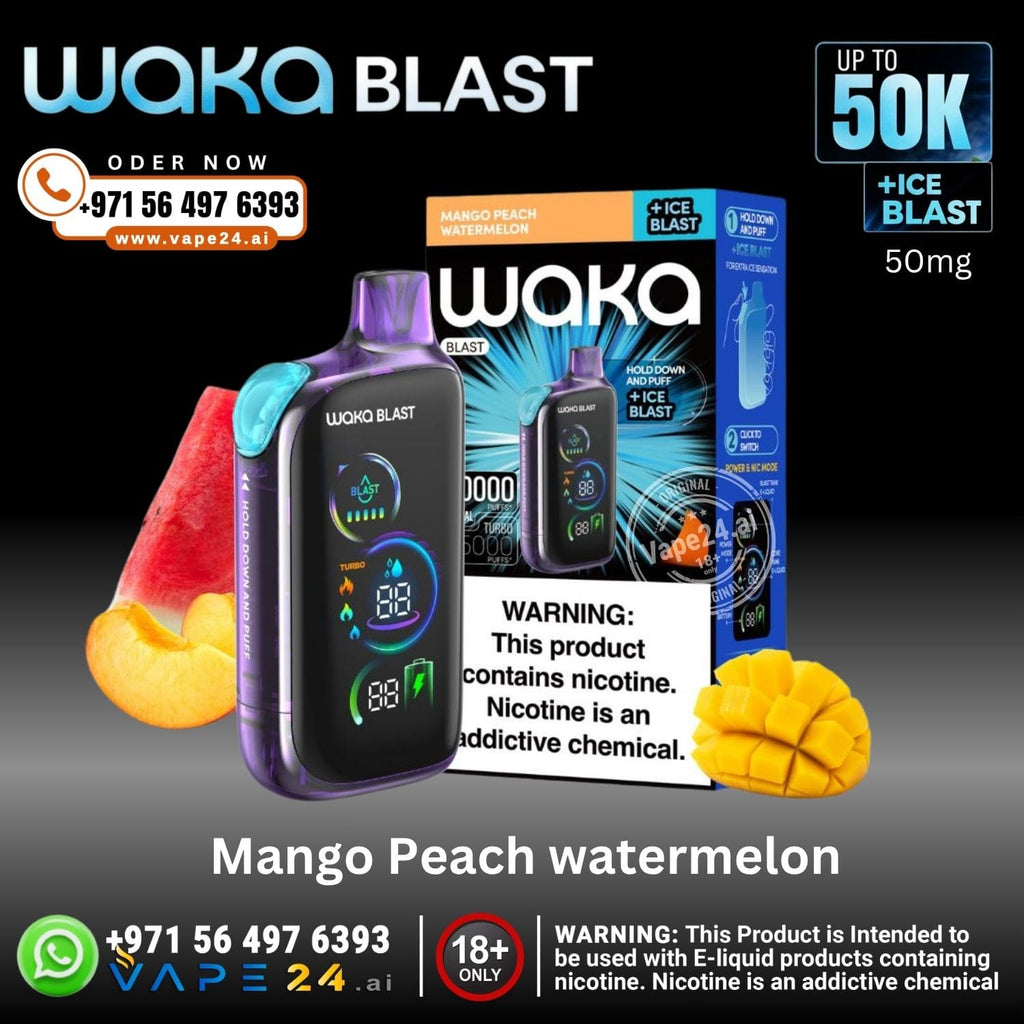 Waka Blast 50000 Puffs Disposable Vape – 50mg,Rechargeable – Dubai UAE