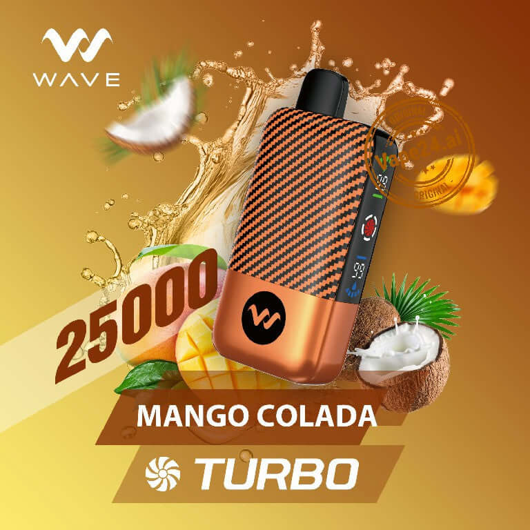 Wave Turbo 25,000 Puffs Disposable Vape – Buy in UAE Flavors: Mango Colada