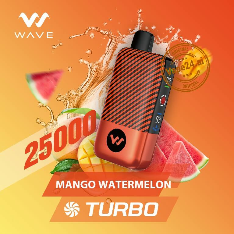 Wave Turbo 25,000 Puffs Disposable Vape – Buy in UAE Flavors: Mango Watermelon