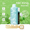 Elfbar Nic King Disposable Vape Miami Mint flavor, 30k puffs, 3-level personalized nicotine options.