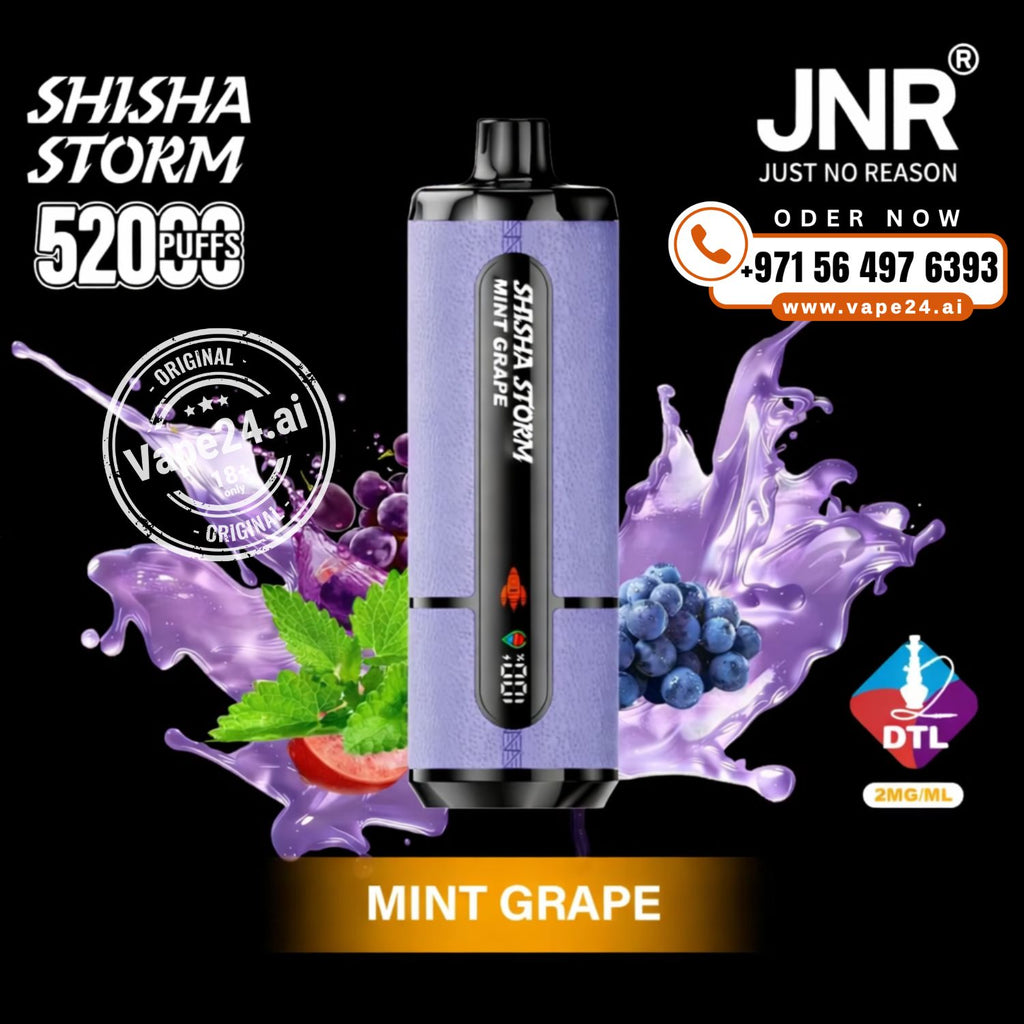 JNR Shisha Storm 52000 Puffs 2% DTL Disposable Vape in Dubai