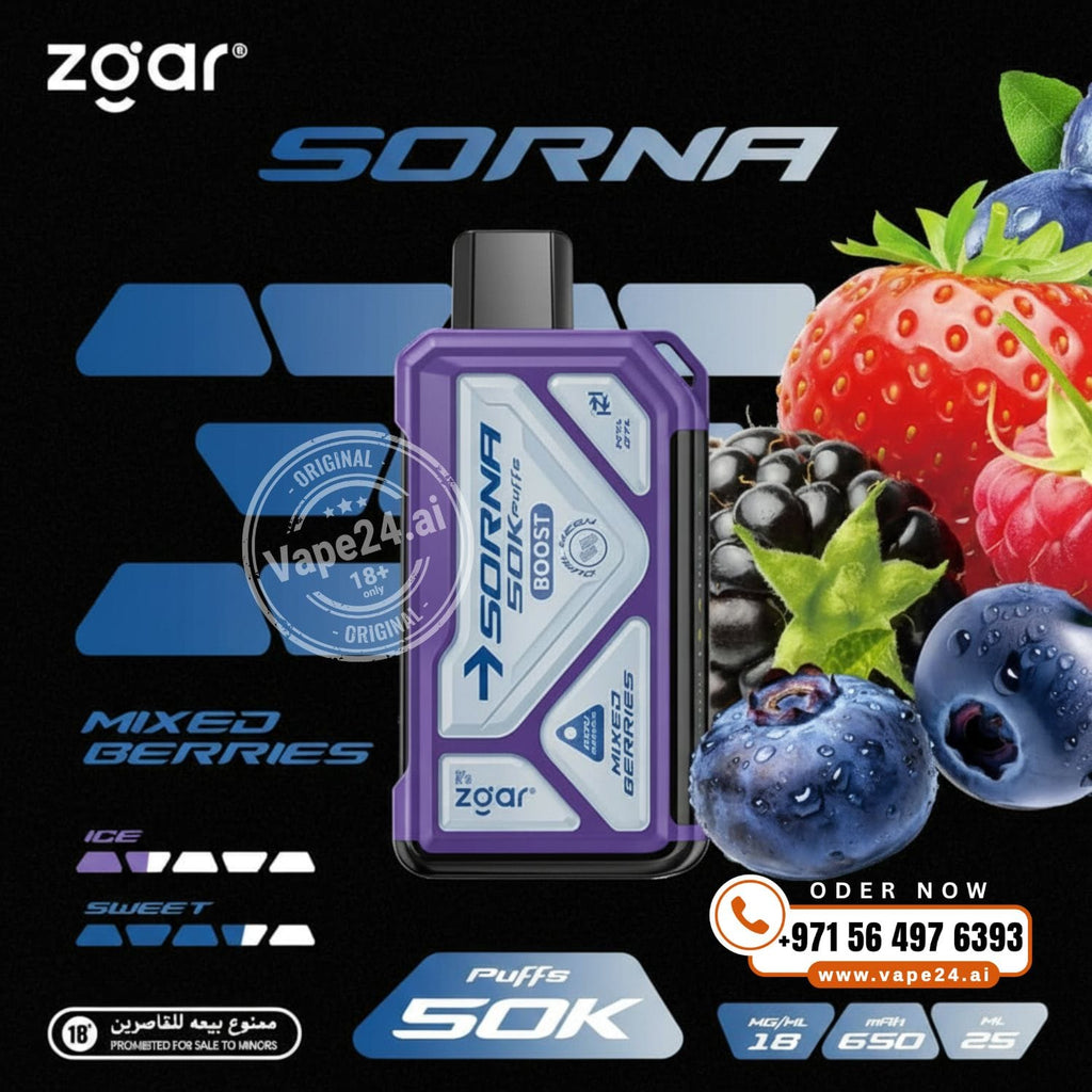 ZGAR Sorna 50000 Puffs Disposable Vape 18mg Dubai UAE