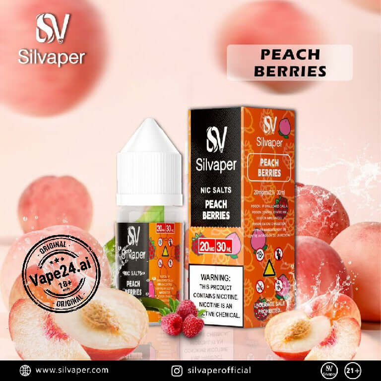 Silvaper Salt Nic 20mg 30ml – Premium E-Liquid in UAE Flavors: Peach Berries