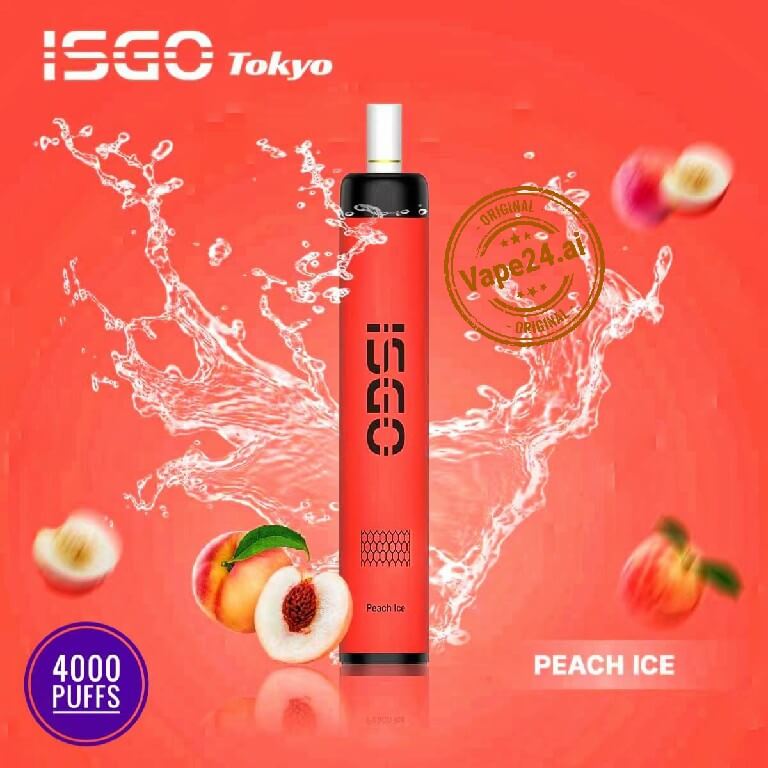 ISGO Tokyo 4000 Puffs Disposable Vape – Best Flavors in UAE Flavors: Peach Ice