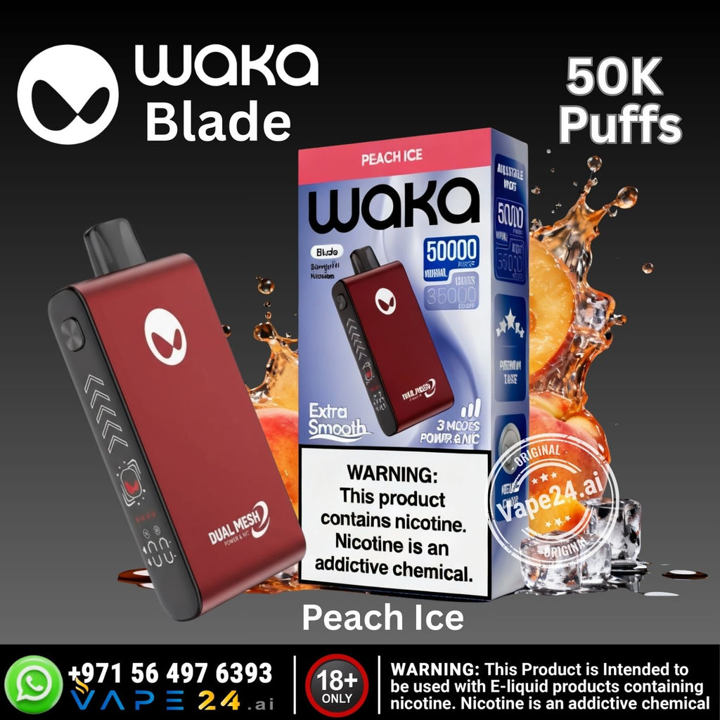 Waka 50000 dual mesh coil vape, large vape cloud production, boost mode vapor, shisha session vibe - Waka Blade 50000 Puffs Disposable Vape UAE – vape24.ai