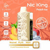Elfbar Nic King Peach Ice Disposable Vape with 30k Puffs and 3-level personalized nicotine options.