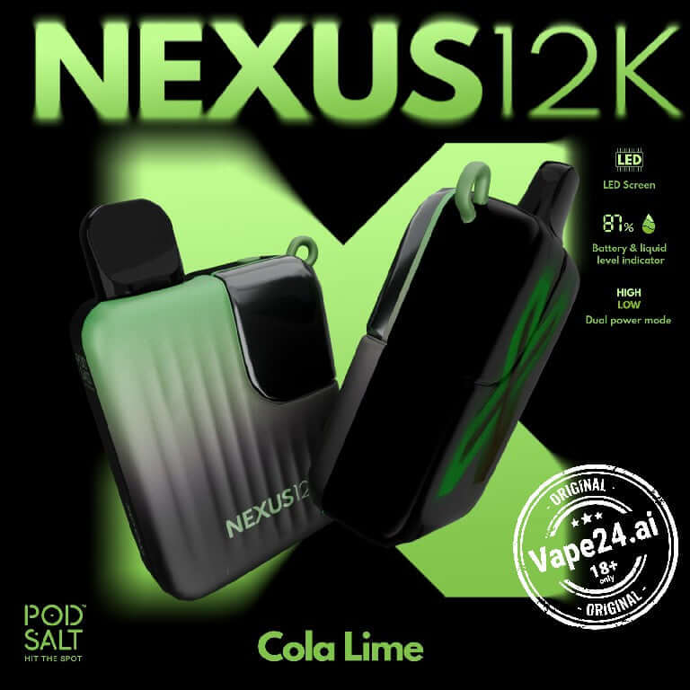 Buy Pod Salt Nexus 12000 Puffs Disposable Vape in Dubai UAE FLAVOR ::: Cola Lime