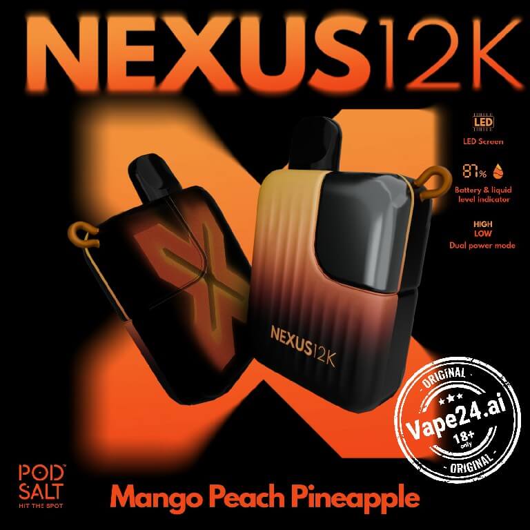 Buy Pod Salt Nexus 12000 Puffs Disposable Vape in Dubai UAE FLAVOR ::: Mango Peach Pineapple