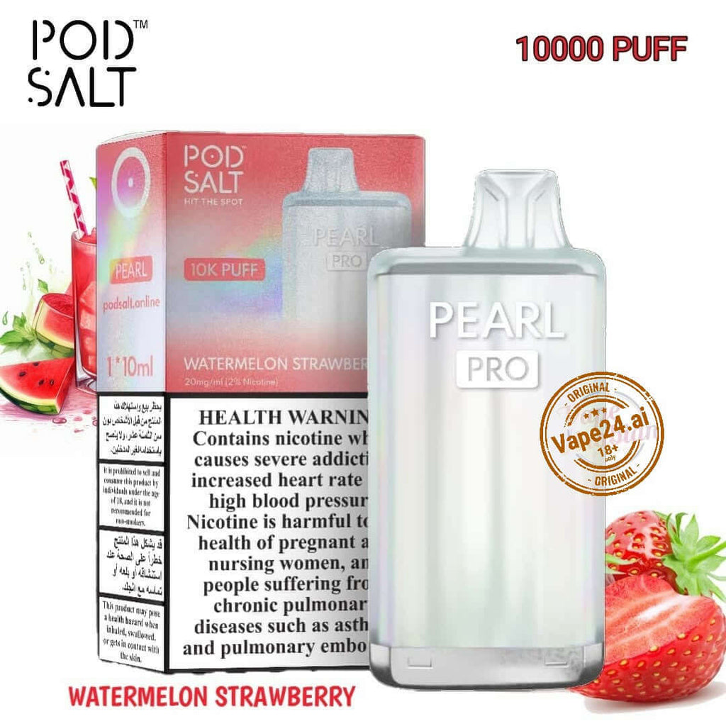 Pod Salt Pearl Pro 10K Puffs – Best Disposable Vape in DubaiFlavors ::: Watermelon Strawberry