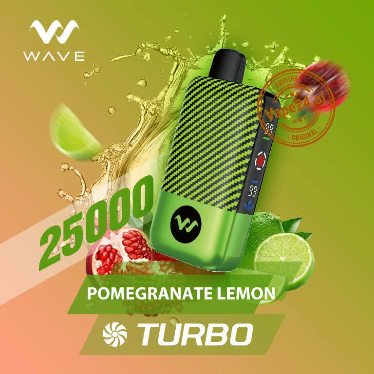 Wave Turbo 25,000 Puffs Disposable Vape – Buy in UAE Flavors: Pomegranate Lemon