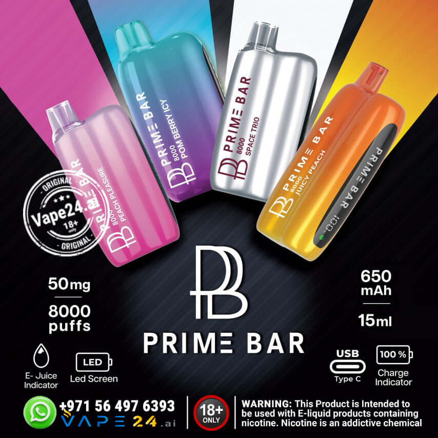 Prime Bar 8000 Puffs Vape - Dubai's Best 50mg DisposableFLAVOR ::: White Gummy