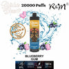 R&M Shisha Beast 20000 Puffs Blueberry Gum Disposable Vape with 30W power and DTL features