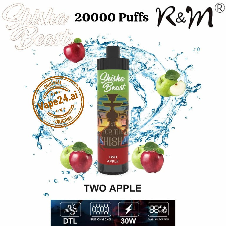 R&M Shisha Beast 20000 Puffs Disposable Vape Two Apple Flavor – Express Delivery in Dubai - Vape24.ai