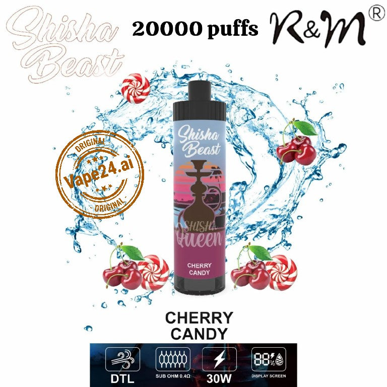 R&M Shisha Beast 20000 Puffs Disposable Vape Cherry Candy Flavor in Dubai
