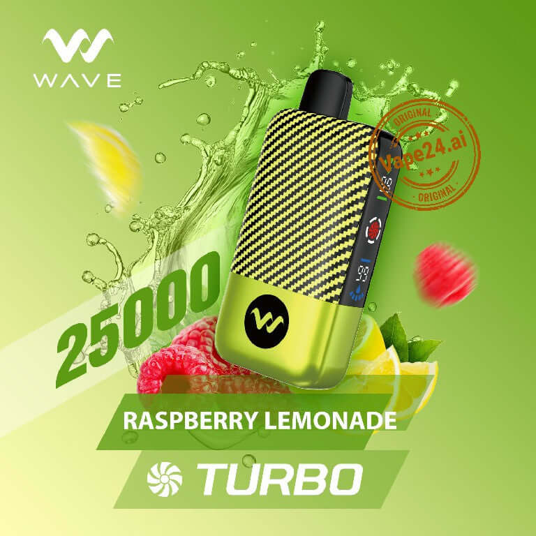 Wave Turbo 25,000 Puffs Disposable Vape – Buy in UAE Flavors: Raspberry Lemonade