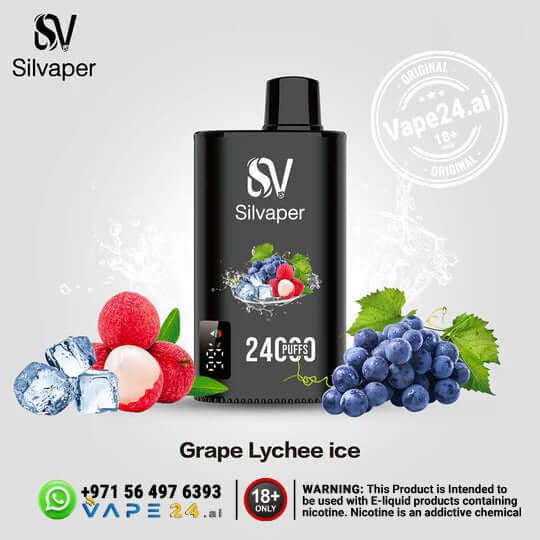 Silvaper 24000 Puffs Disposable Vape – Long-LastingFLAVOR ::: Grape Lychee ice