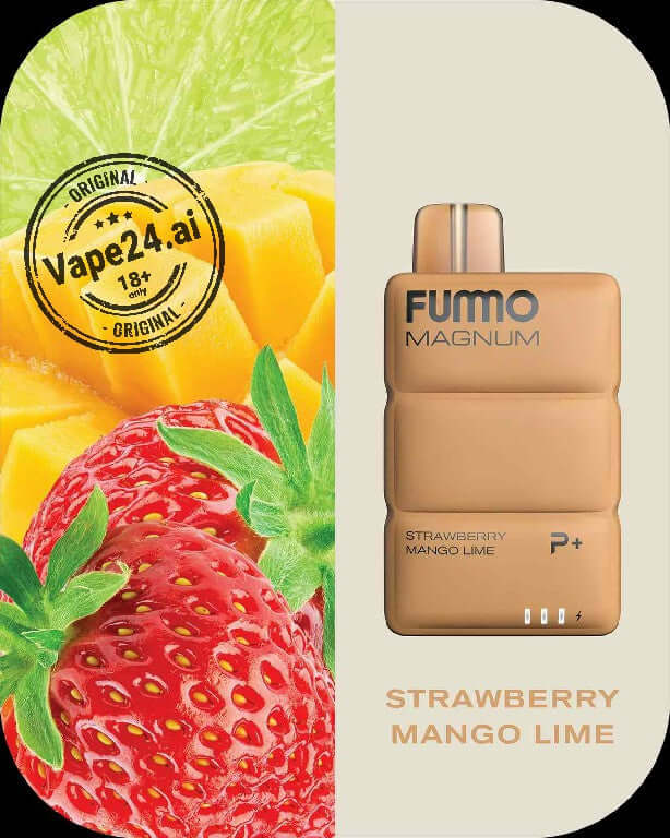 Buy Fummo Magnum 8000 Puffs Disposable Vape in Dubai Flavors: Strawberry Mango Lime