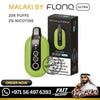 Green vape device with packaging and branding details on a white background