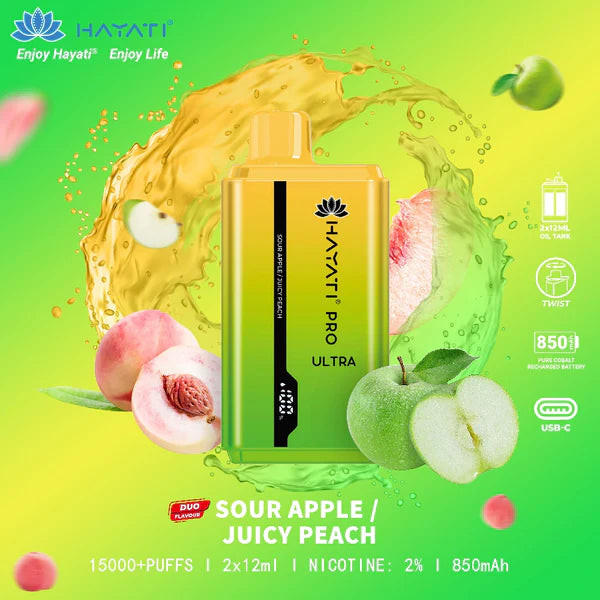 HAYATI Pro Ultra 15000 Puffs Dual Flavor Vape – 2% Nicotine in Dubai