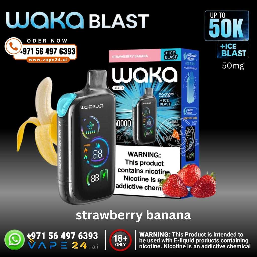Waka Blast 50000 Puffs Disposable Vape – 50mg,Rechargeable – Dubai UAE
