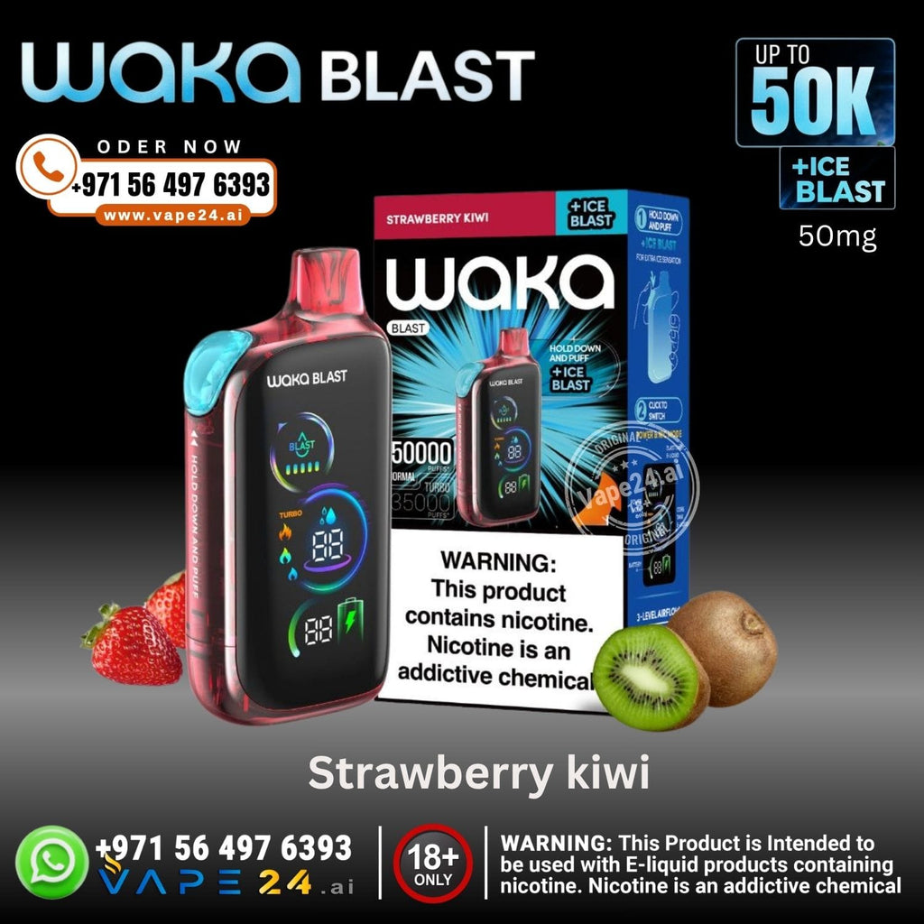 Waka Blast 50000 Puffs Disposable Vape – 50mg,Rechargeable – Dubai UAE