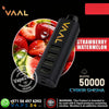 Vape device with strawberry watermelon flavor on a black background, featuring VAAL branding.